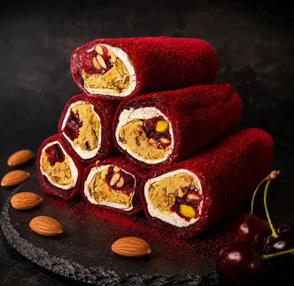Plátano con Almendra y  Cereza con Pistacho — Premium Turkish Delight Set